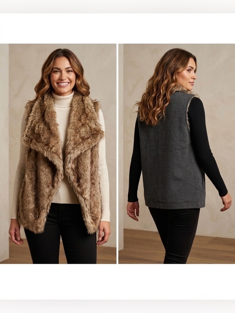 Mossimo Supply Co. Reversible Faux Fur Vest - Size M